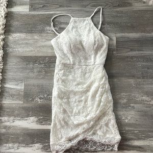 White lace homecoming dress